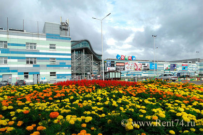 Цветы у ТРК Горки в Челябинске