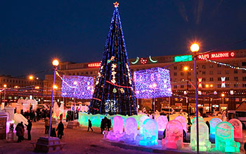 Ледяной городок в Челябинске